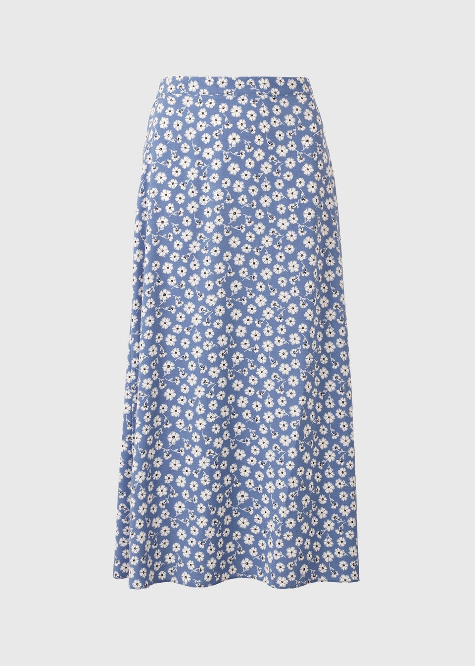Blue Floral Pull On Midaxi Skirt