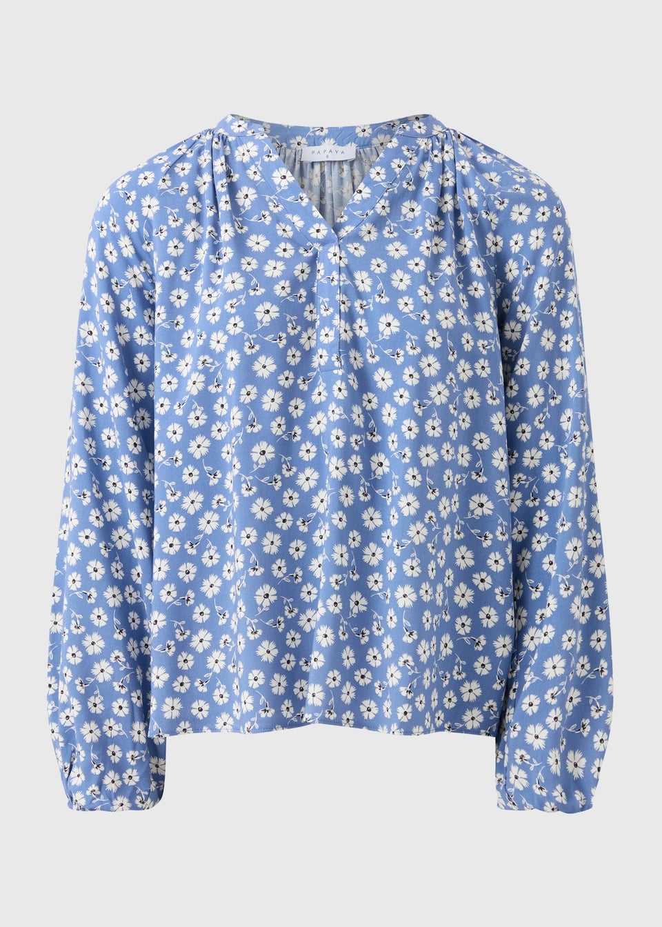 Blue Floral Popover Shirt