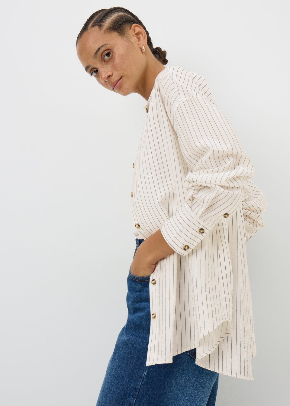 Cream Striped Shirt
