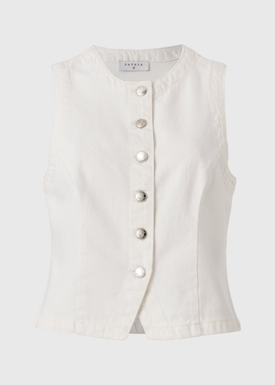 Cream Denim Waistcoat