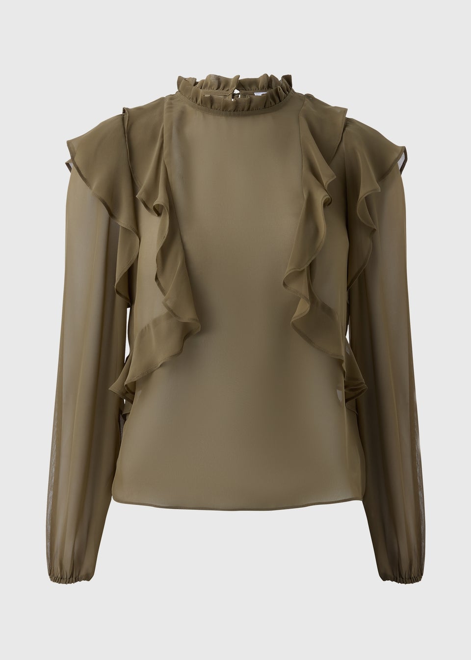 Green Ruffle Blouse