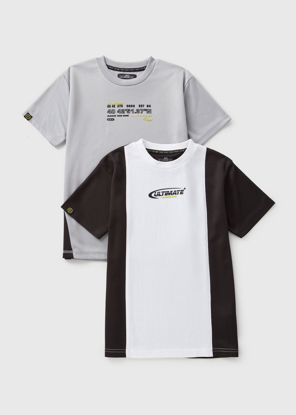 2 Pack Boys Black Sports T-Shirt (7-15yrs)