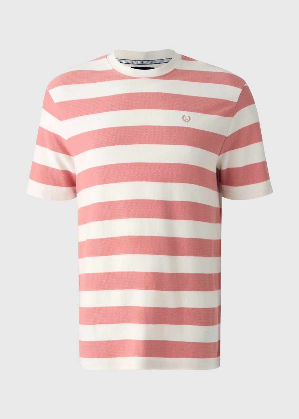 Lincoln Pink Textured Striped T-Shirt
