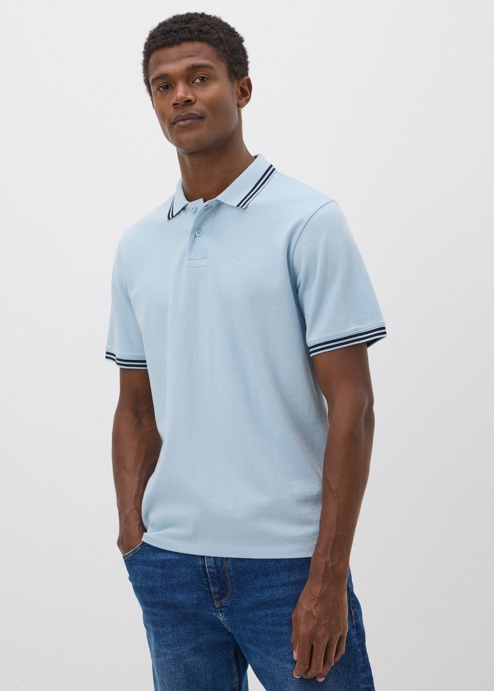Blue Tipped Polo Shirt