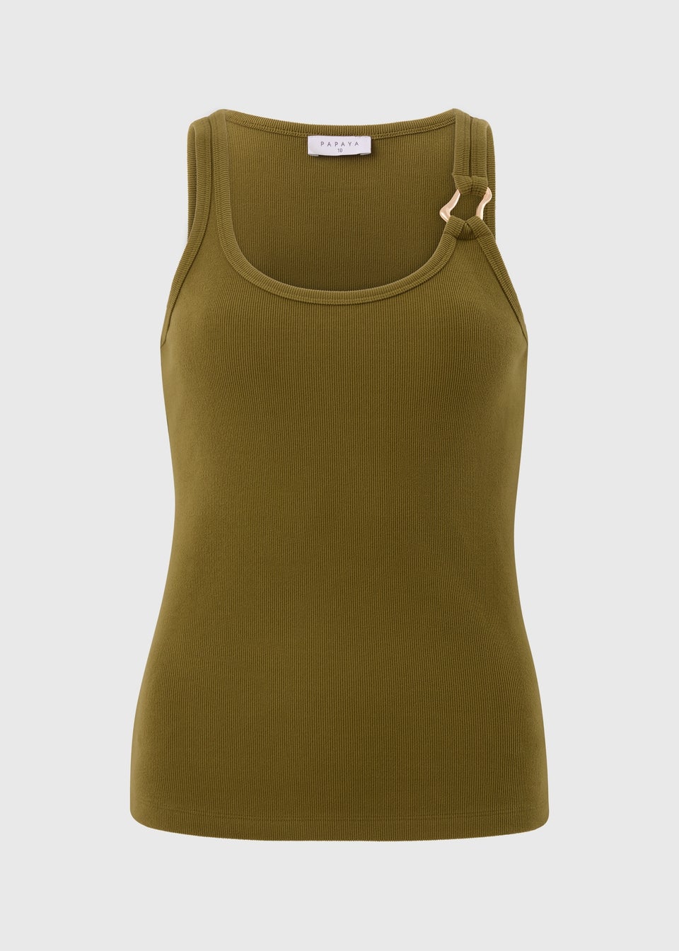 Green Ribbed Gold Hardware Detail Vest