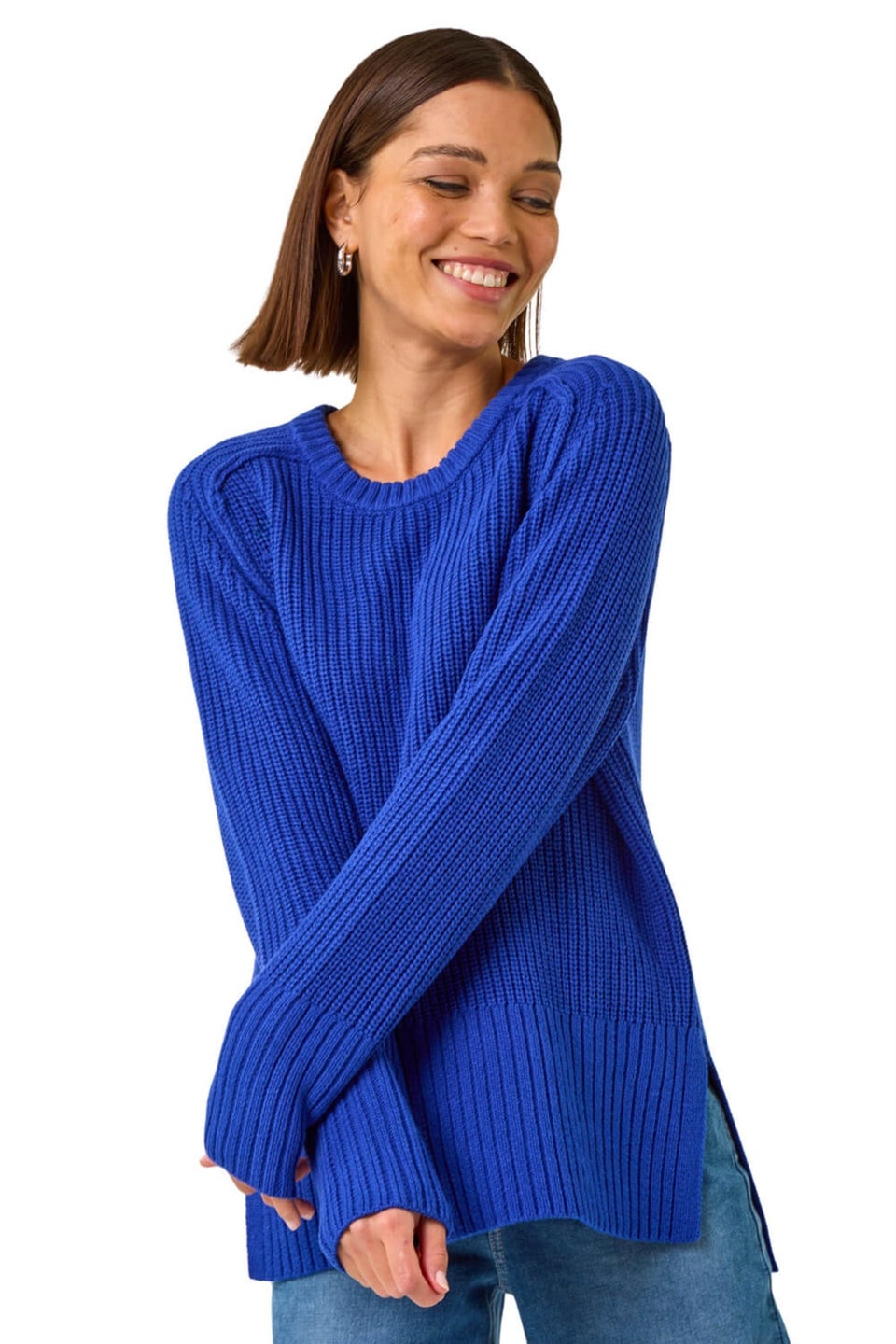 Roman Blue Shoulder Detail Knit Jumper