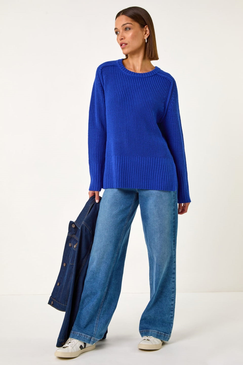 Roman Blue Shoulder Detail Knit Jumper