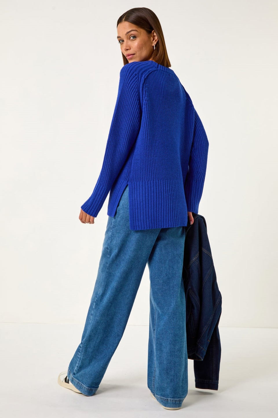 Roman Blue Shoulder Detail Knit Jumper