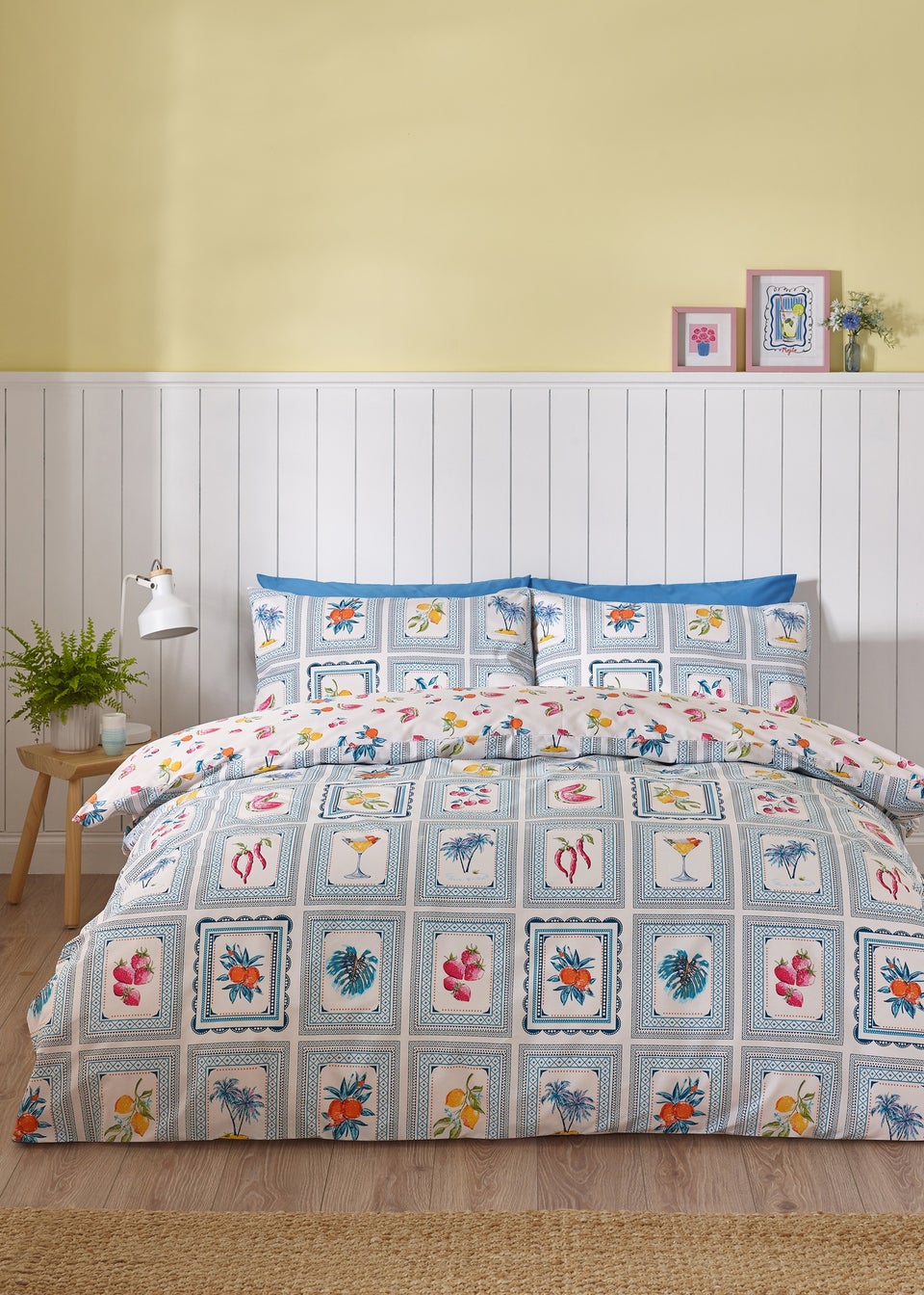 Catherine Lansfield Riviera Tiles Reversible Duvet Cover Set