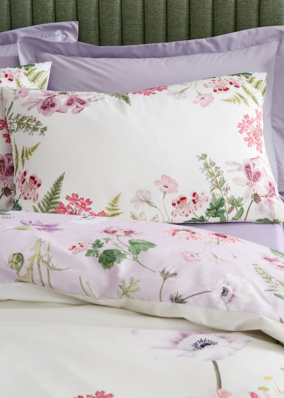 RHS Serenity Garden Reversible 200 Thread Count Cotton Duvet Cover Set