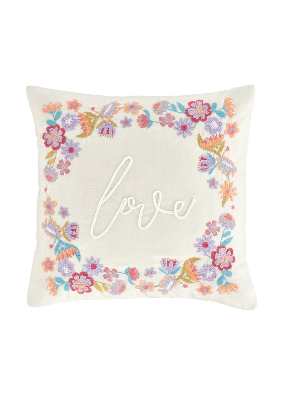 Catherine Lansfield Love Embroidered Cushion (45x45cm)