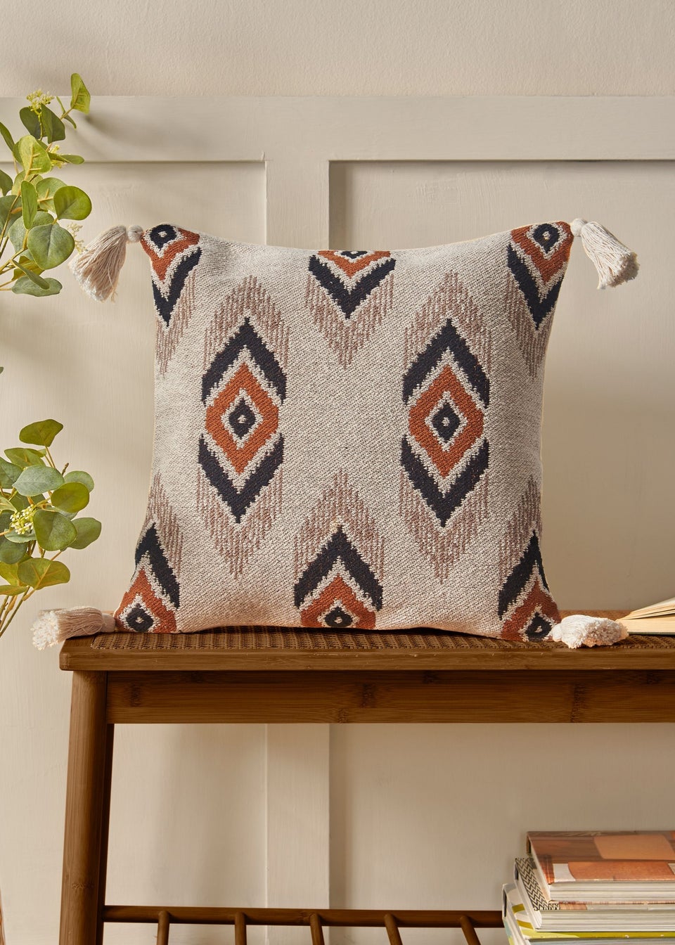 Pineapple Elephant Emir Ikat Cotton Cushion (45x45cm)