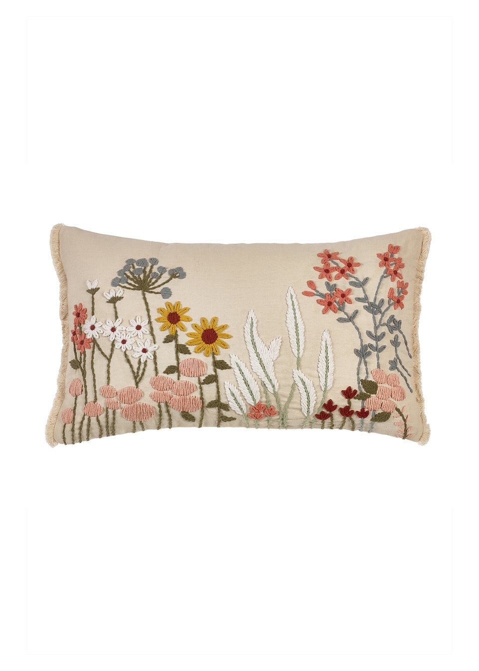 Catherine Lansfield Countryside Floral Embellished Cushion (30x40cm)