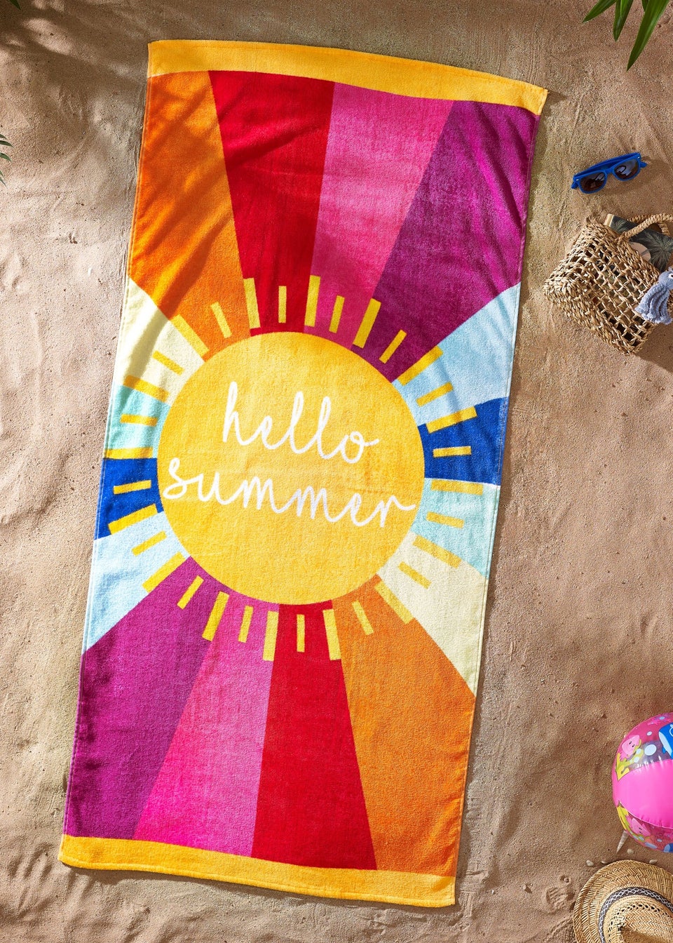 Catherine Lansfield Hello Summer Cotton Beach Towel