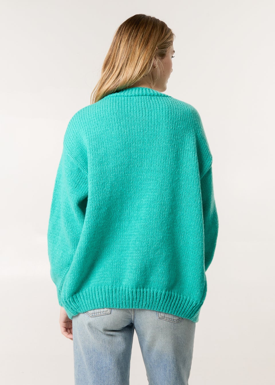 Blue Vanilla Green Daisy Large Flower Cardigan
