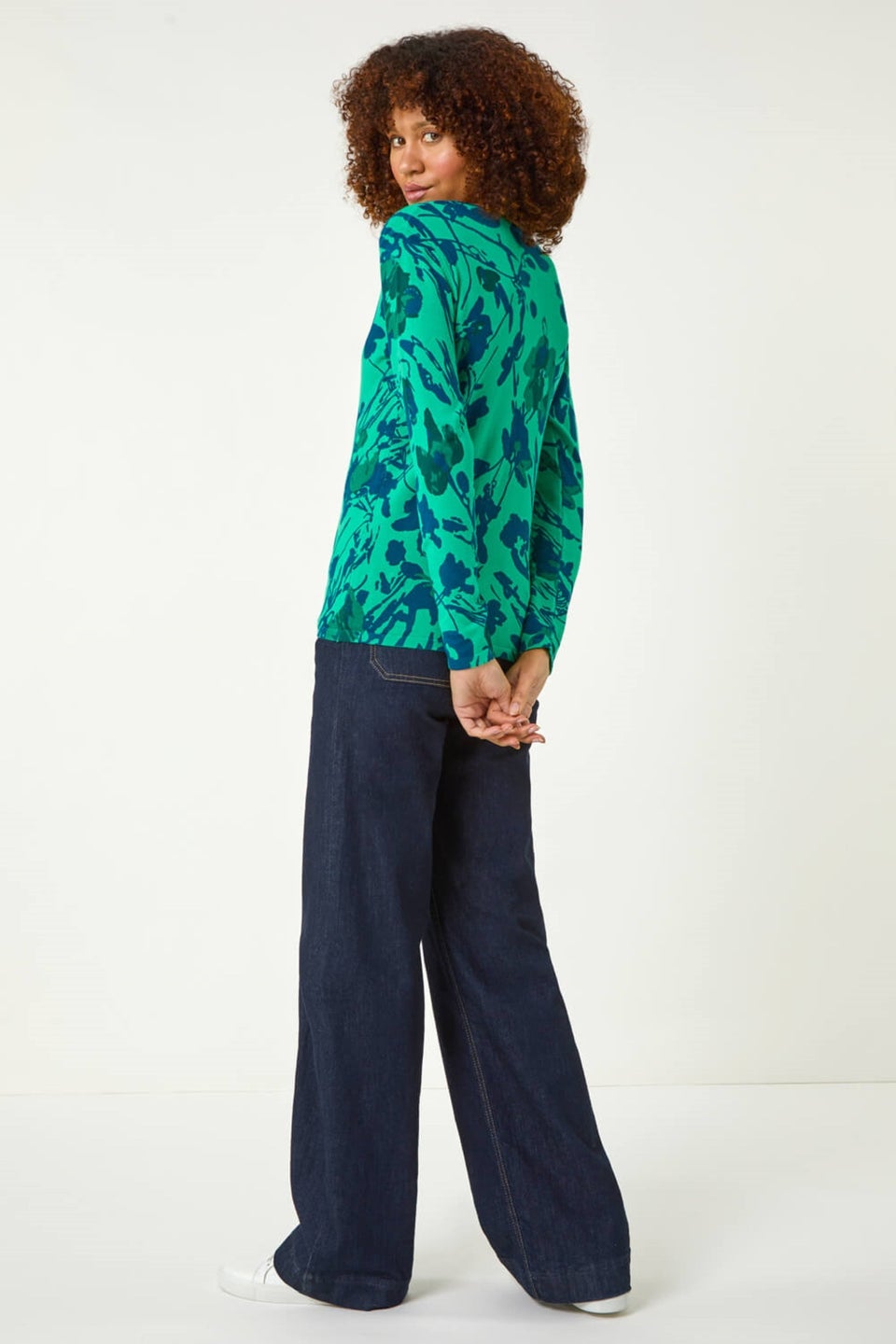 Roman Green Floral Print Knit Jumper