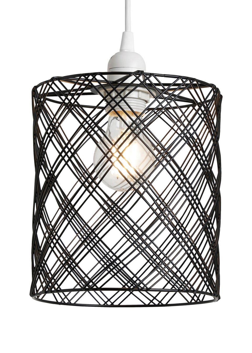 BHS Endon Wire Cylinder Easyfit Black (28cm x 18cm)