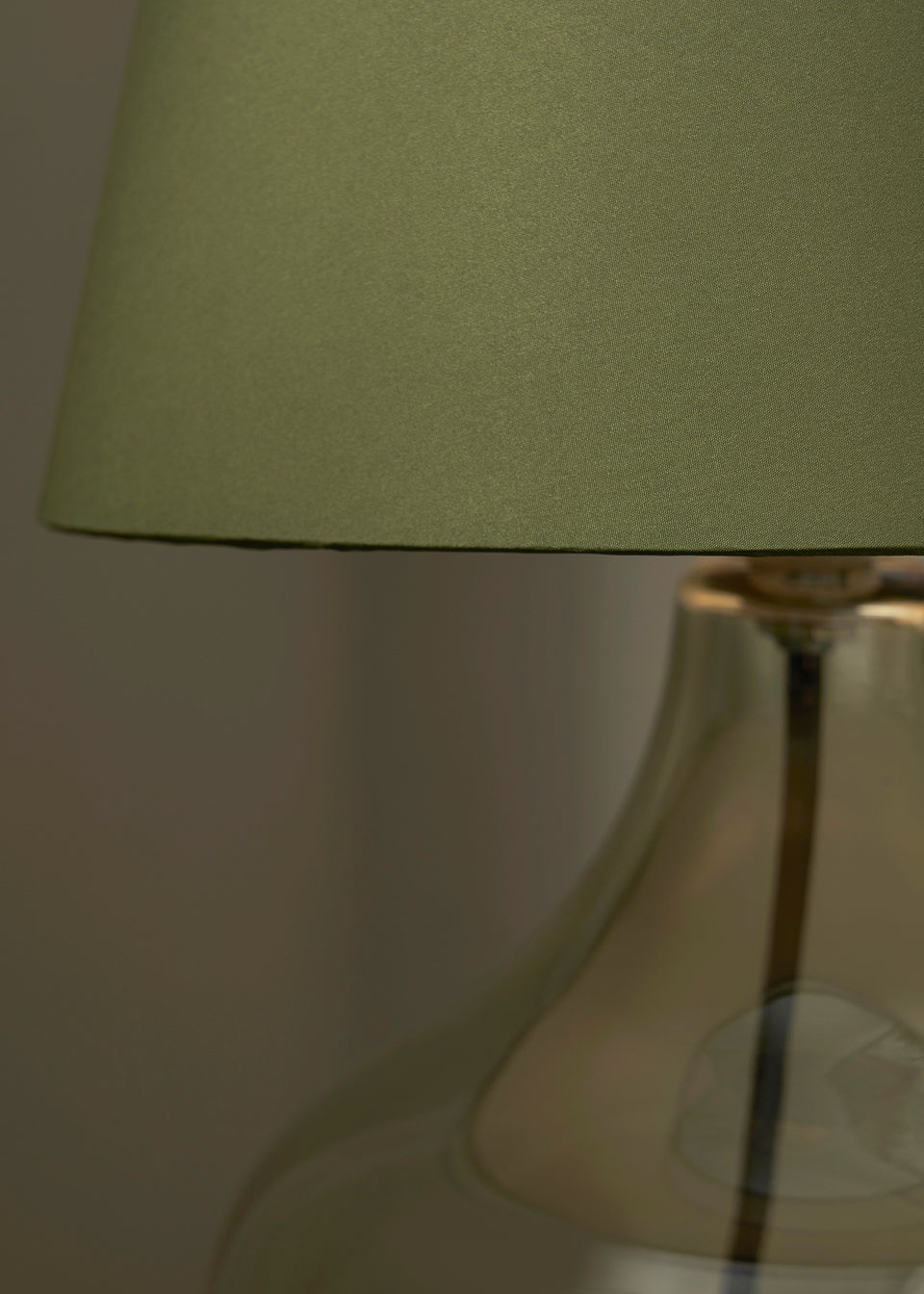 BHS Elder Glass Table Lamp Green (33cm x 24cm)