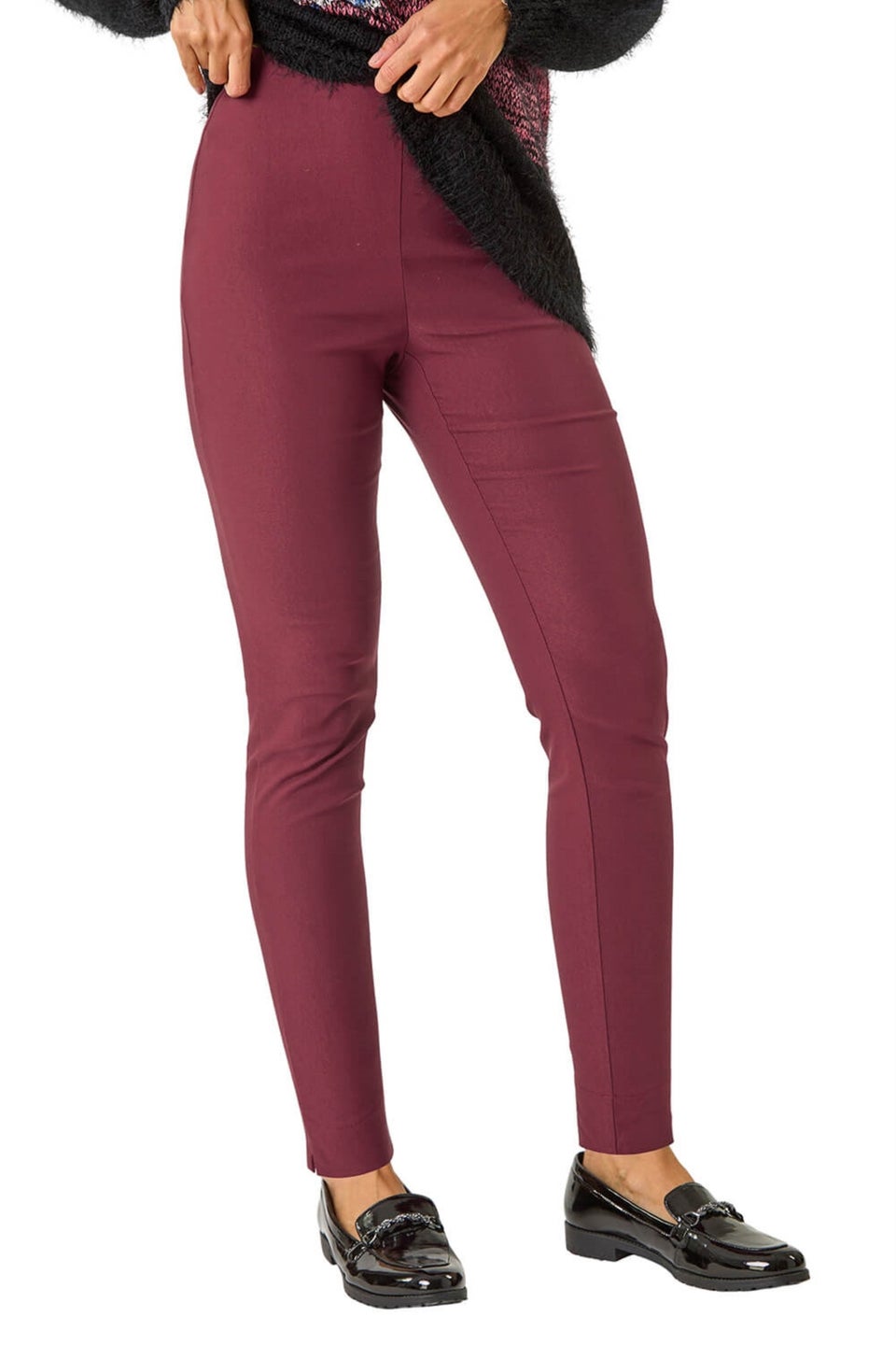 Roman Bordeaux Fleece Lined Stretch Bengaline Trouser