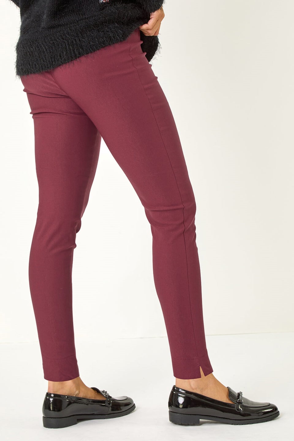 Roman Bordeaux Fleece Lined Stretch Bengaline Trouser