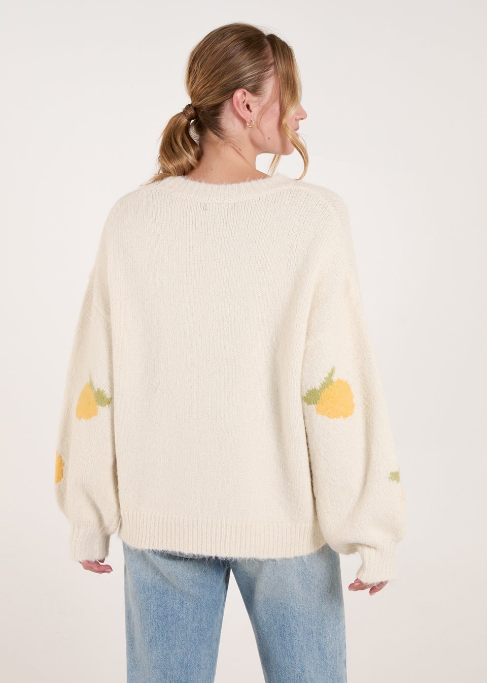 Blue Vanilla Stone Lemons & Leaves Detail Jumper