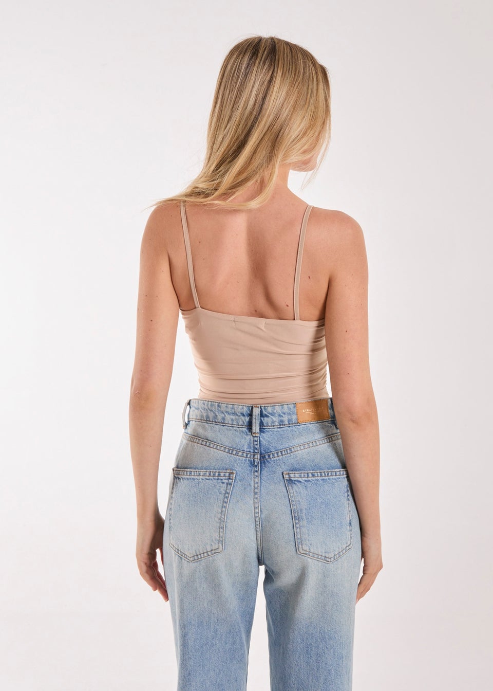 Pink Vanilla Stone Slinky Twist Front Bodysuit