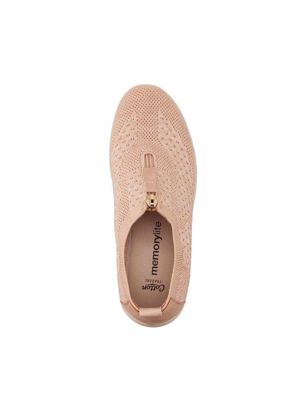 Cotton Traders Soft Pink Memorylite Front Zip Trainers