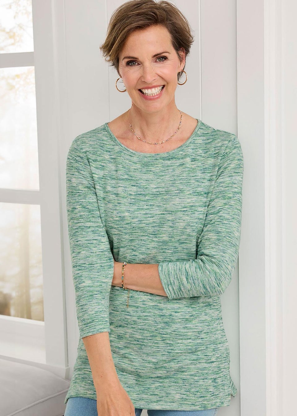 Cotton Traders Light Sage Soft Touch Tunic