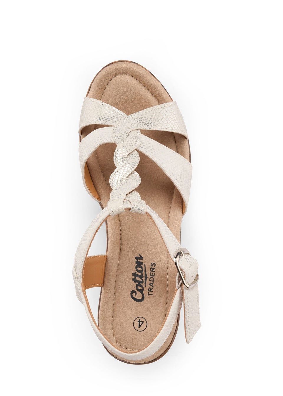 Cotton Traders Linen Wedge Sandals