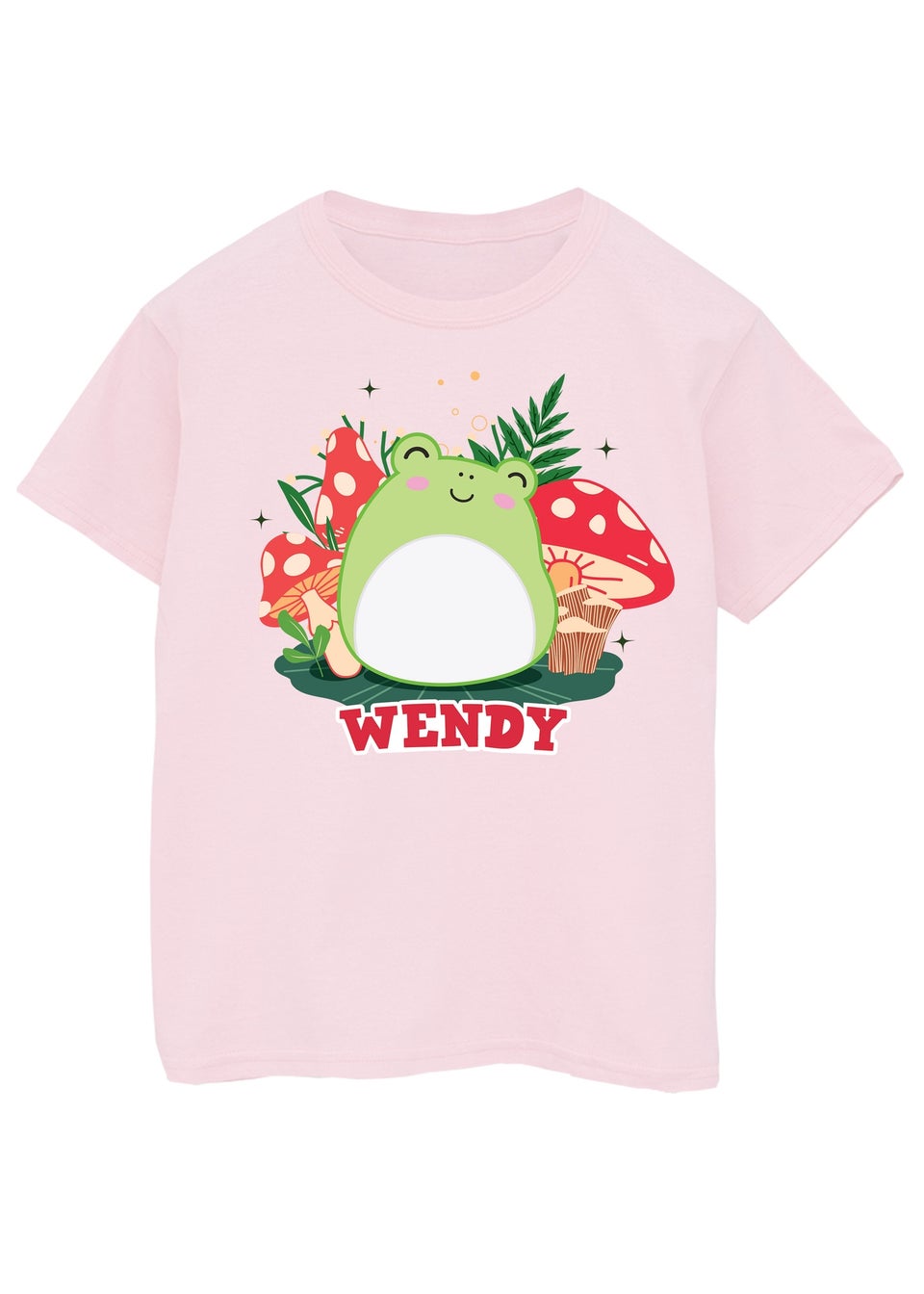 Squishmallows Wendy Mushrooms Girls Pink T-Shirt (5-13 Years)