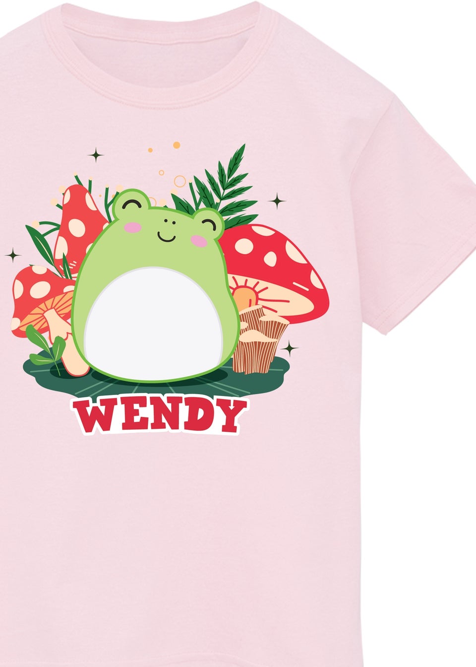 Squishmallows Wendy Mushrooms Girls Pink T-Shirt (5-13 Years)