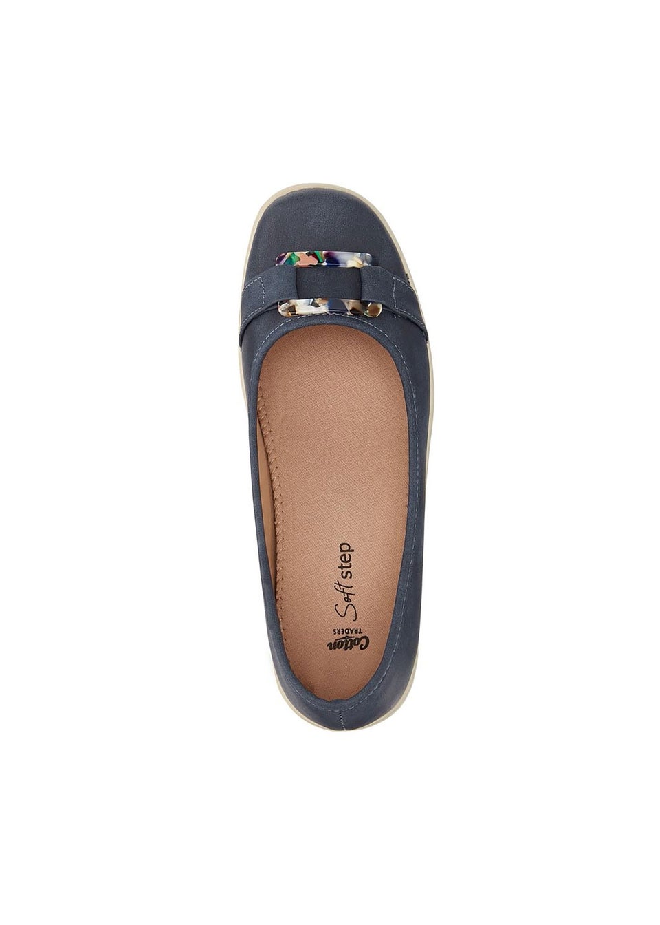 Cotton Traders Dark Blue Soft Step Buckle Shoes