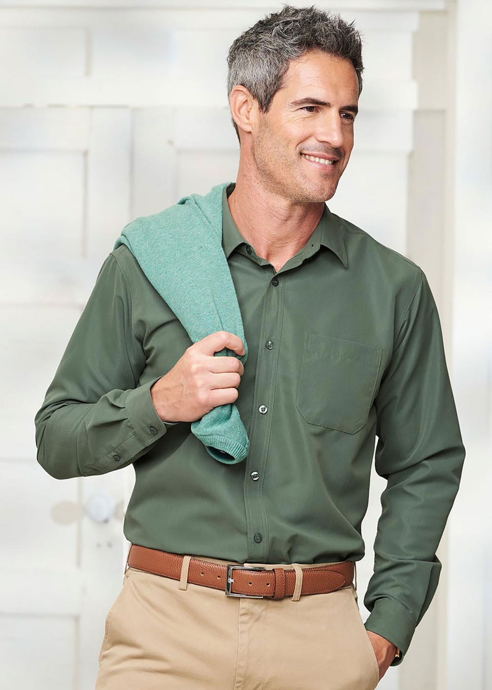 Cotton Traders Sage Long Sleeve Soft Touch Shirt