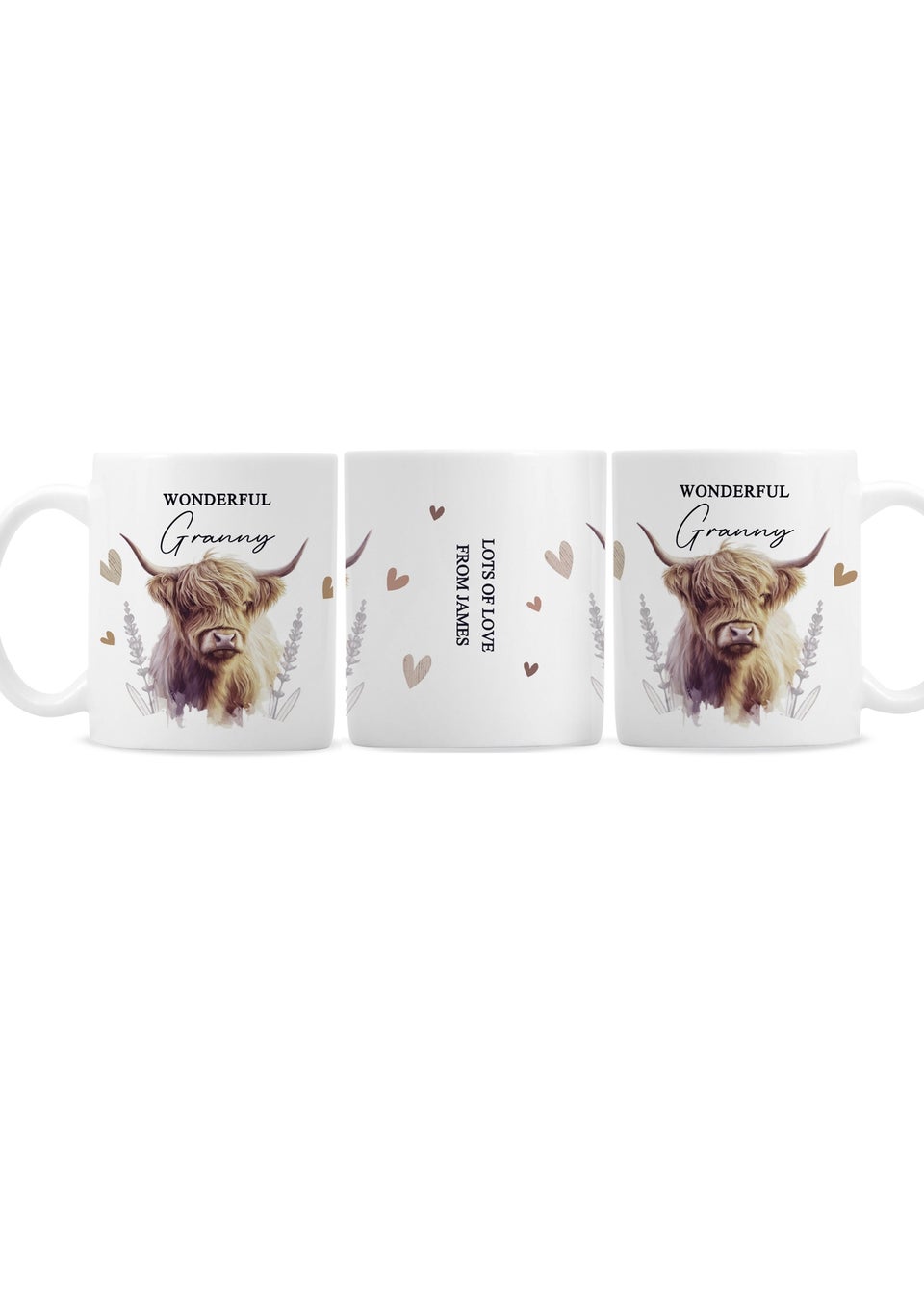 Personalised Memento Company Highland Cow White Ceramic Mug