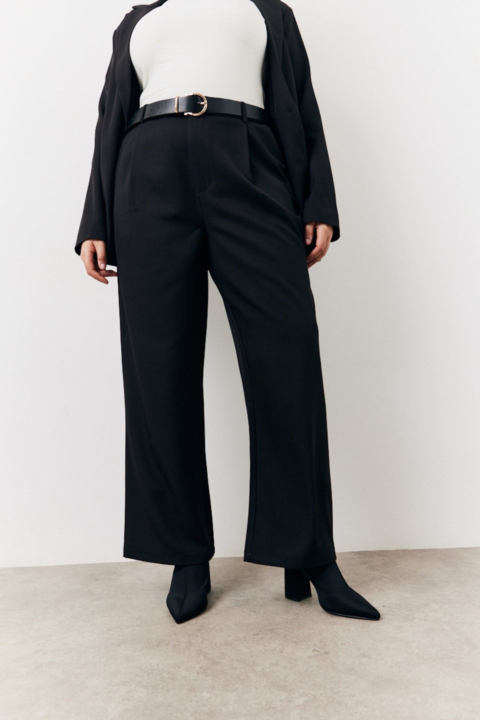 In The Style Black Elastic Waist Back Trouser