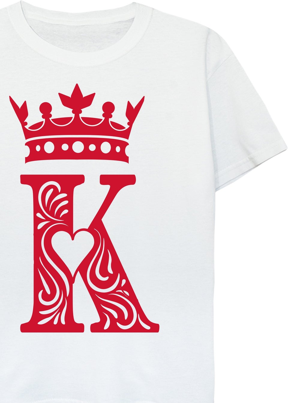 Brands In Valentine's Day King Of Hearts Kids White T-Shirt (3-13 Years)