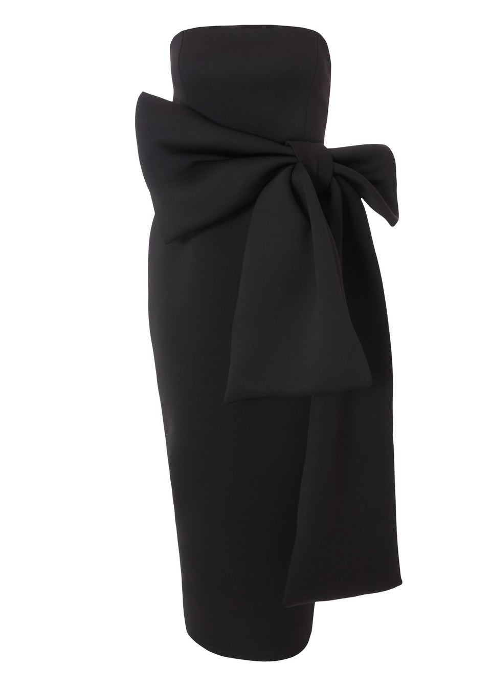 Quiz Black Strapless Bow Midaxi Dress