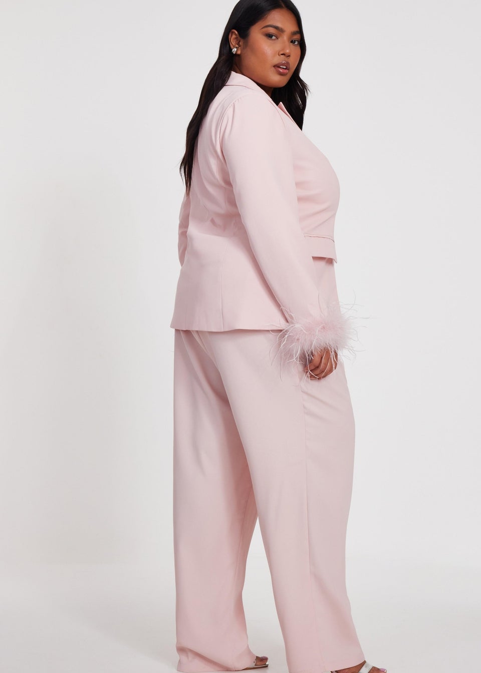 Quiz Pink Curve Tapered Leg Trousers