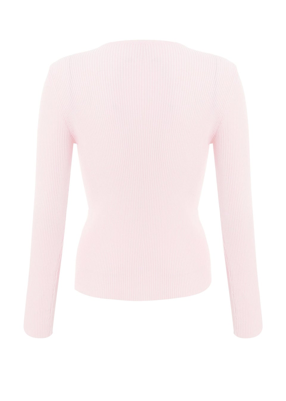 Quiz Pink Knitted Bow Detail Top
