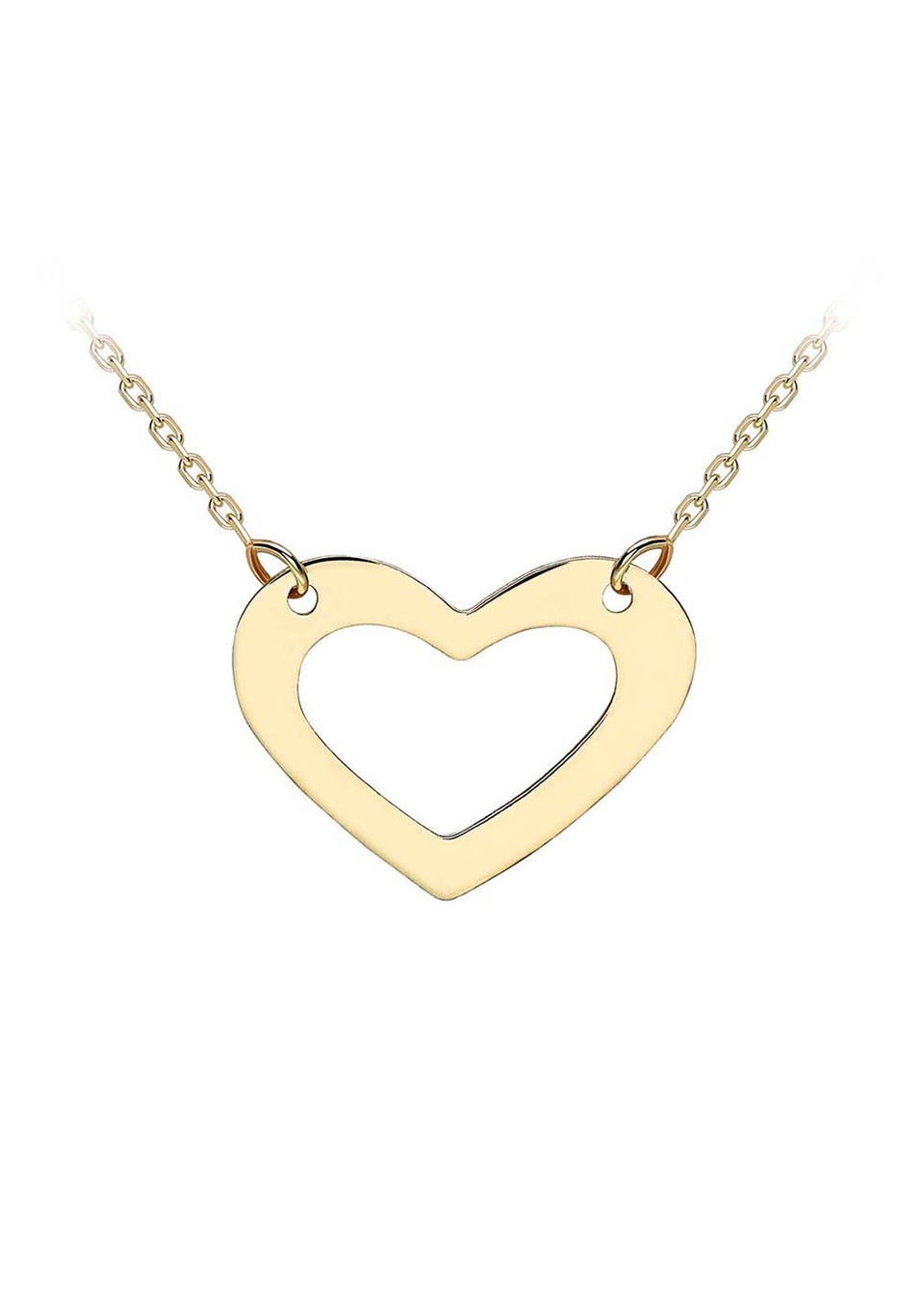 Golden Moments 9ct Yellow Gold Cutout-Heart Necklace