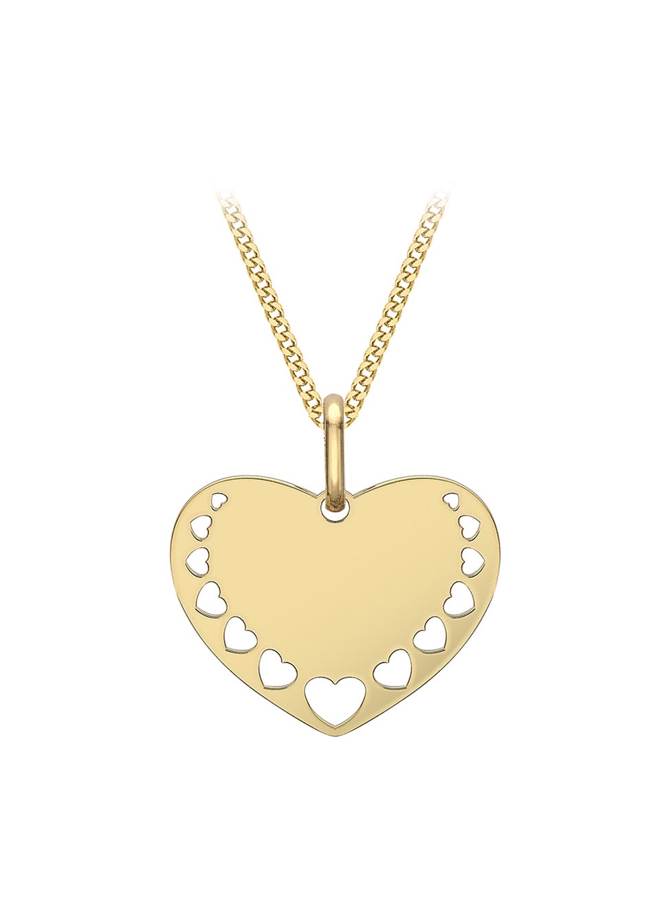 Golden Moments 9ct Yellow Gold Mini-Heart-Cutout-Design Heart Pendant