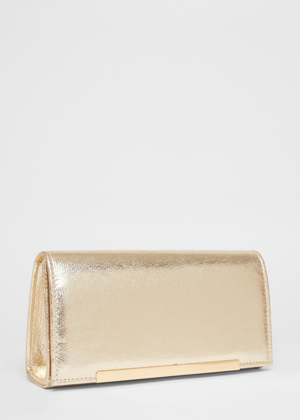 Quiz Gold Metallic Clutch Bag