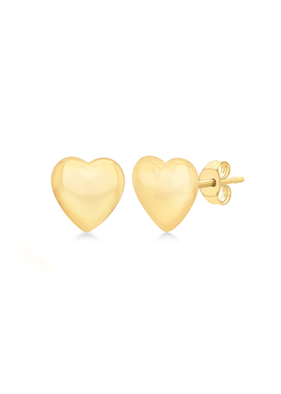 Golden Moments 9ct Yellow Gold 3D Polished Heart Stud Earrings