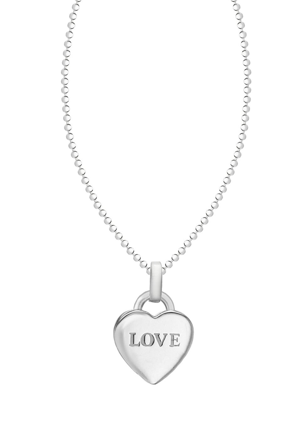 Golden Moments Sterling Silver 'LOVE' Heart Pendant