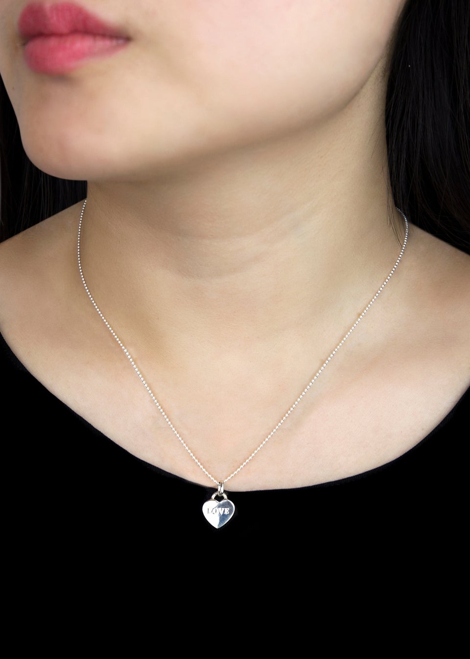 Golden Moments Sterling Silver 'LOVE' Heart Pendant