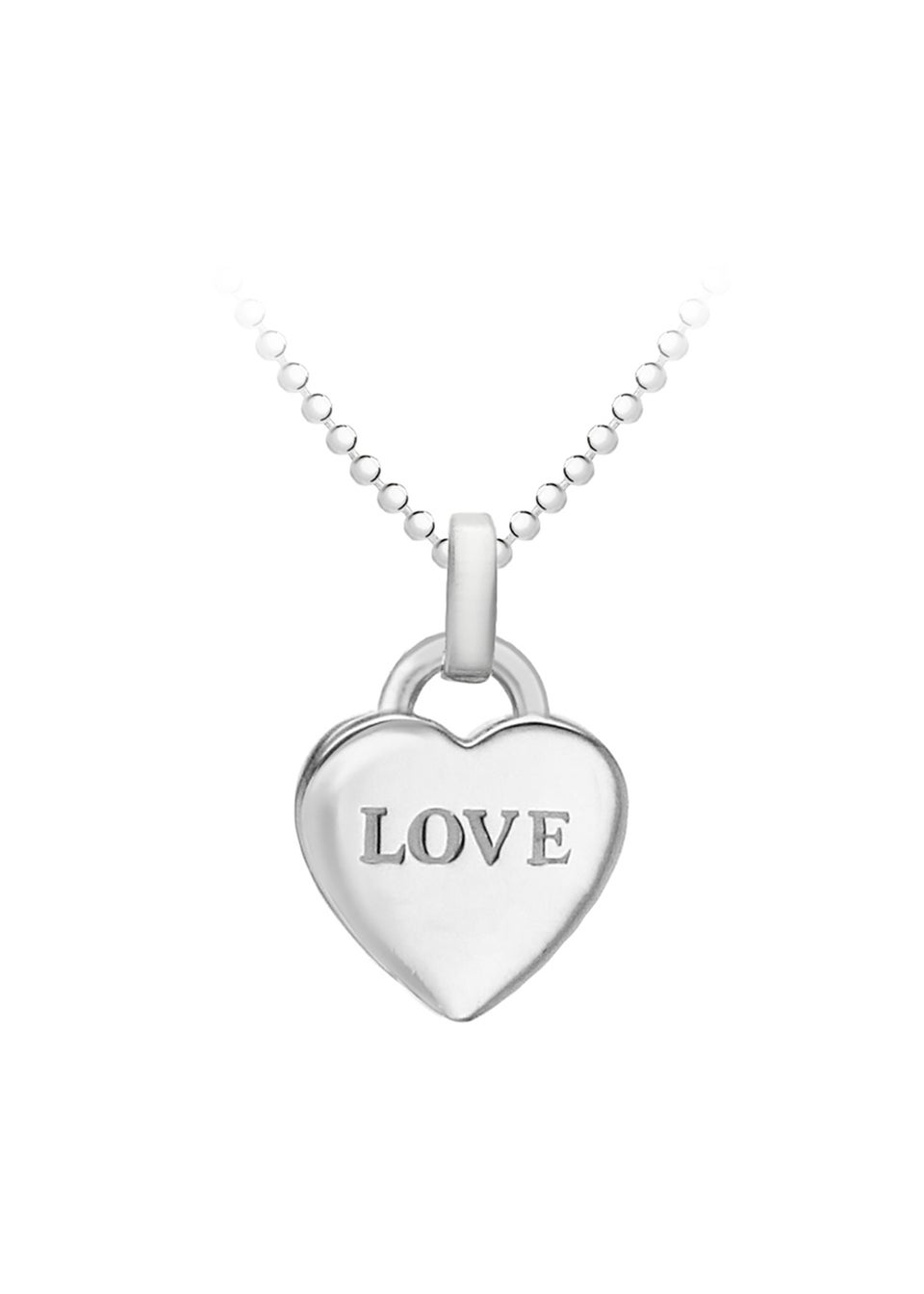 Golden Moments Sterling Silver 'LOVE' Heart Pendant