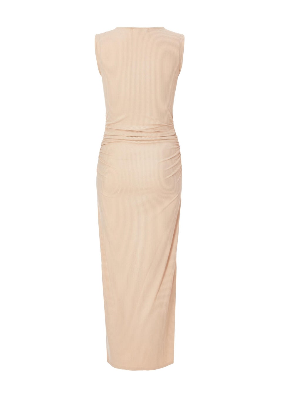 Quiz Stone Ribbed Midaxi Dress