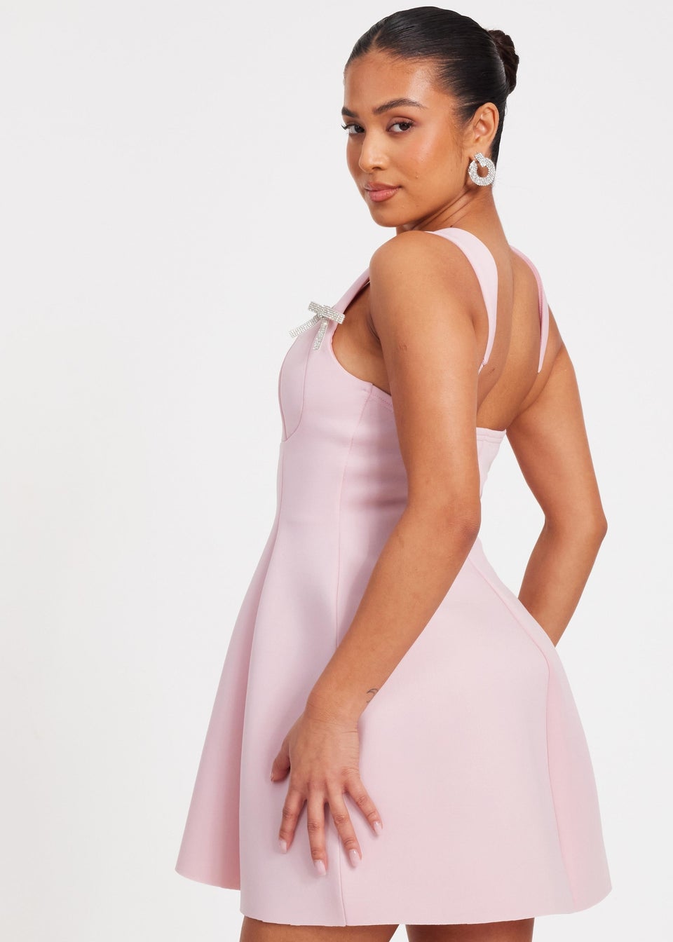 Quiz Pink Petite A-Line Mini Dress