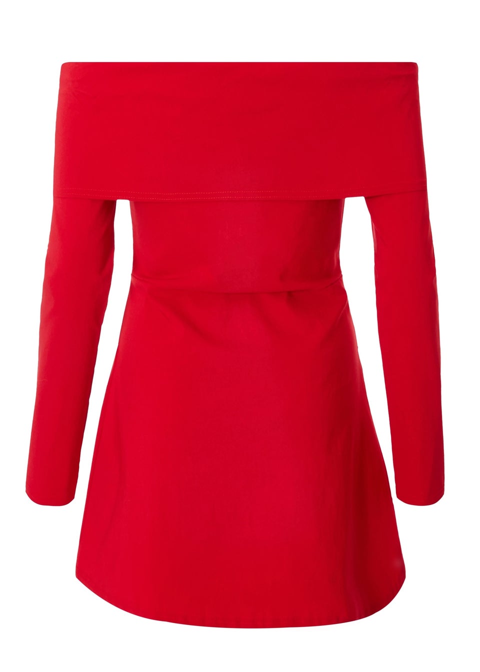 Quiz Red Bardot Long Sleeve Mini Dress