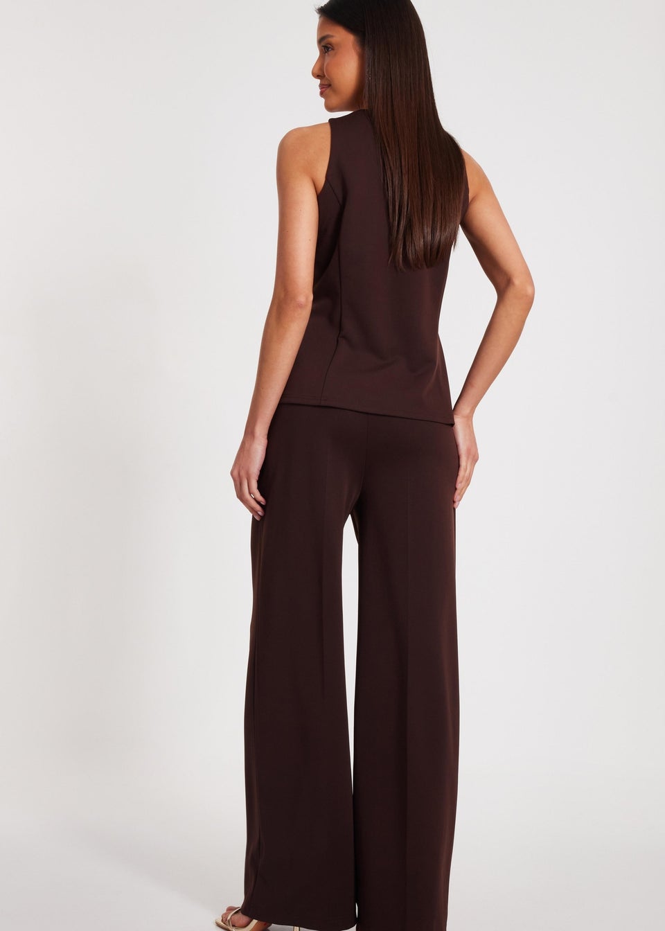Quiz Brown Button Front Waistcoat